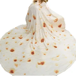 Pizza Tortilla Tortilla Blanket Pita Lavash Soft Blanket for Bed Wool Sofa Plaid Plush Bedspread Manta Burrito Blanket