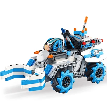 

351Pcs Phone Remote Control Self-designed Programmed Mecanum Wheel Stunt Car Budilding Block Kit Tech Mechanical Educational Toy