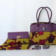 Женские кошельки и сумки в африканском стиле, восковая сумка, набор, африканская восковая ткань, 6 ярдов/партия