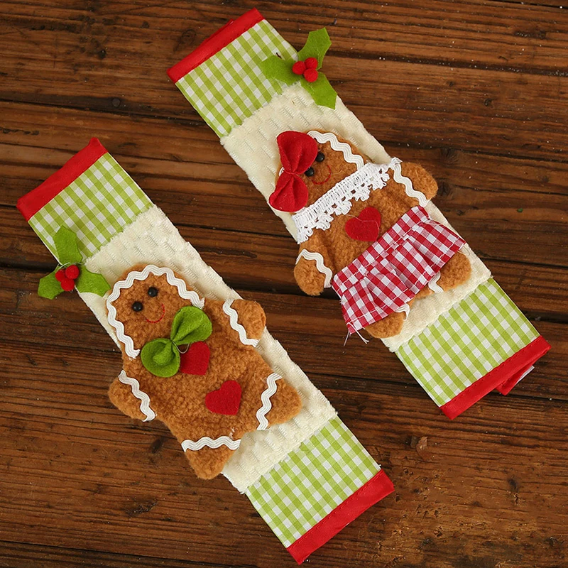 

2pcs/Set Snowman Kitchen Appliance Handle Covers Christmas Decor Kitchen Tool Microwave Door Refrigerator Handle Home Decor