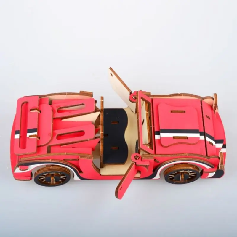Моделирование 3D модель автомобиля деревянные сборки головоломки разбирать головоломки Дети интеллект развивающие игрушки Детский подарок 72XC