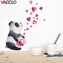 Vacclo Новая любовь ручная роспись настенные наклейки панды для детей украшение в детскую комнату гостиная спальня кухня декоративные наклейки