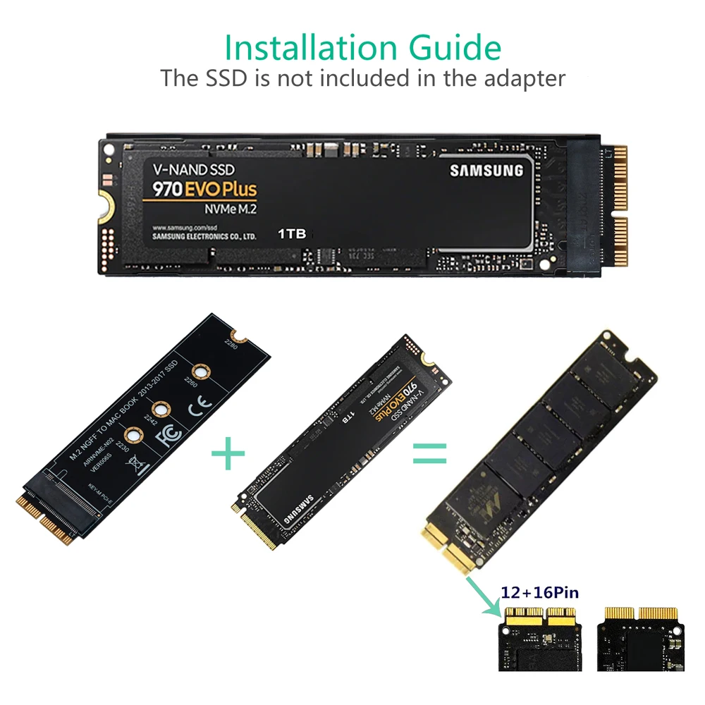 M.2 адаптер M.2 NGFF PCIe AHCI SSD адаптер для MACBOOK Air 2013 A1466 Pro A1398 A1502 A1419 для Apple SSD адаптер