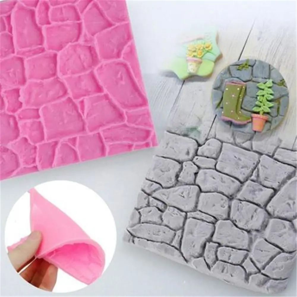 

New Creative Cobble Stone Brick Wall Impression Mat Fondant Cake Decorating Tool Embosser Baking Mold Kitchen Tools Accessories