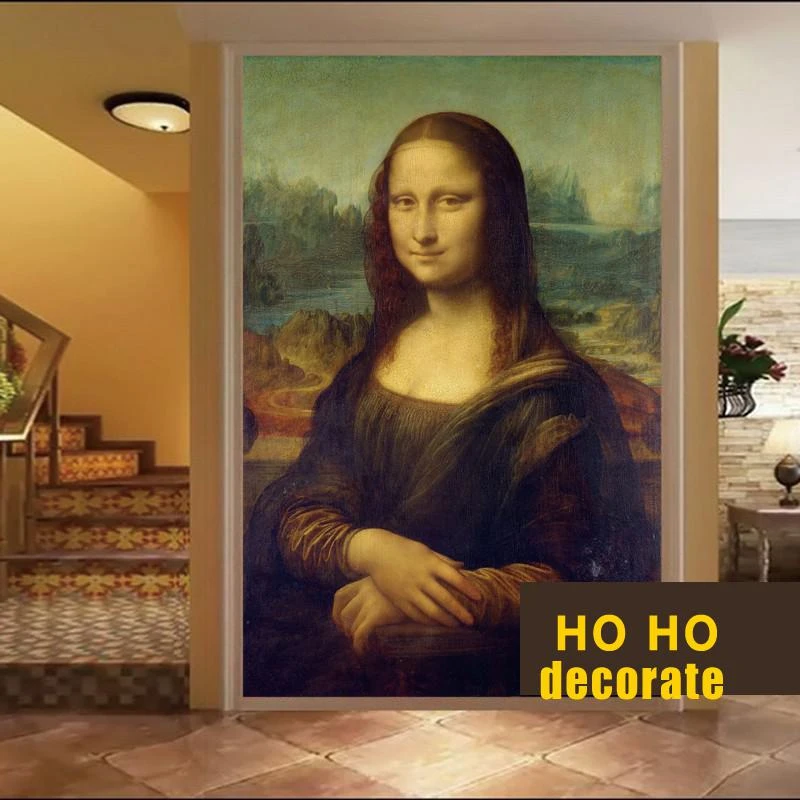 Custom Size Da Vinci Mona Lisa Oil Painting Wallpaper Mural European Famous Painting Hotel Living Room Bedroom Dining Room Aliexpress Home Improvement