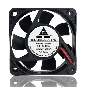 

2 pcs Gdstime DC 12V 60mm 60x25mm 6cm 6025s 2Pin Computer Radiator Brushless Cooling Cooler Fan