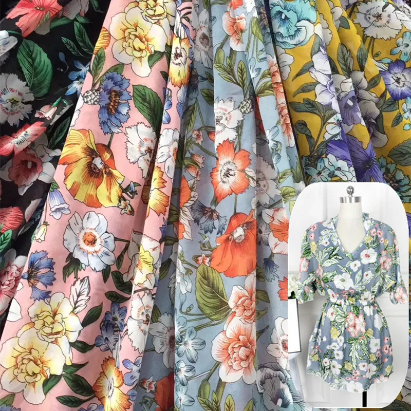 

2019 Tissus Au Metre De Algodon Para Patchwork African Fabric Free Shipping 18 4-colour Chiffon S For Holiday Dresses Fabrics