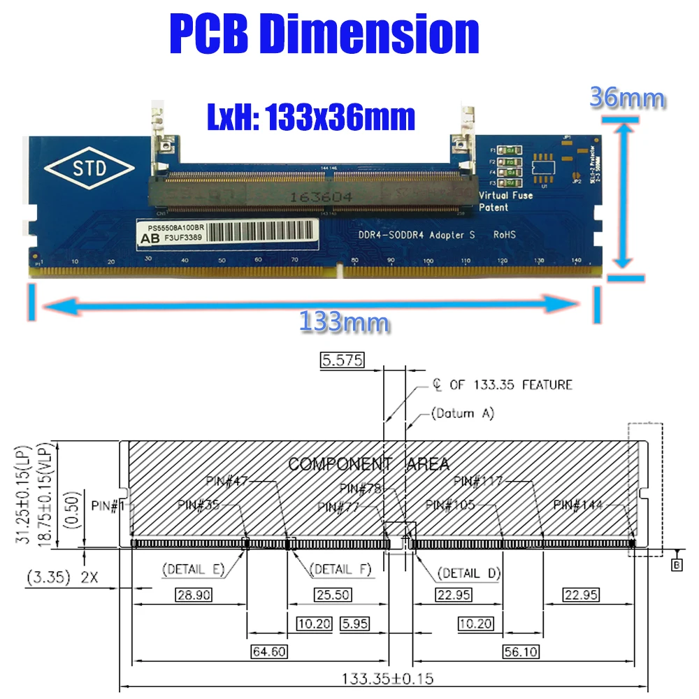 ПК Компоненты ноутбук DDR4 SO-DIMM к настольному компьютеру Память DIMM разъем для ОЗУ конвертер настольных ПК добавить по картам памяти Оперативная Память DIMM адаптер