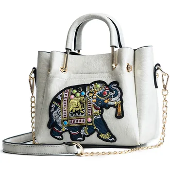 

Free shipping fashion personality ethnic small elephant pattern bucket bag shoulder diagonal female bag purses and handbags