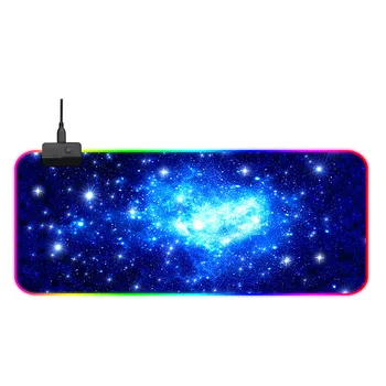 

Gift Rectangle Locking Edge Rubber Soft Mouse Pad Gaming Anti-slip LED Lighting RGB Large Size Home Office Computer Accessories