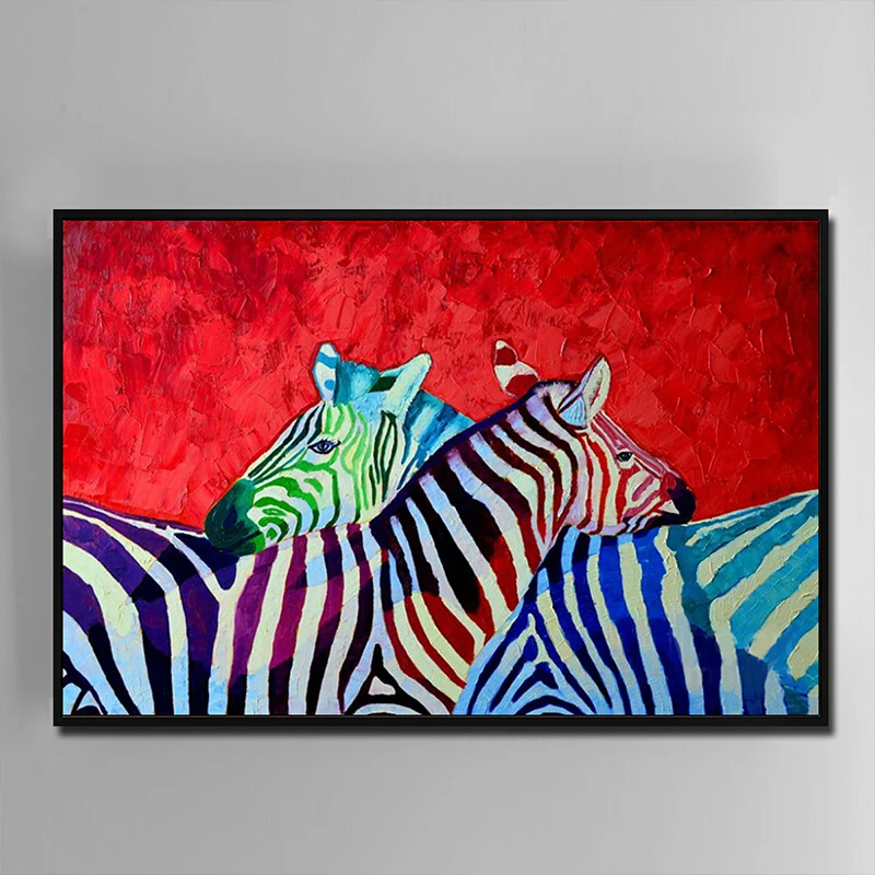 

100%Handpainted Abstract Zebra Oil Paint On Canvas Art Oil Painting Gift Home Decor Living Room Wall Adornment Picture FreeShipp