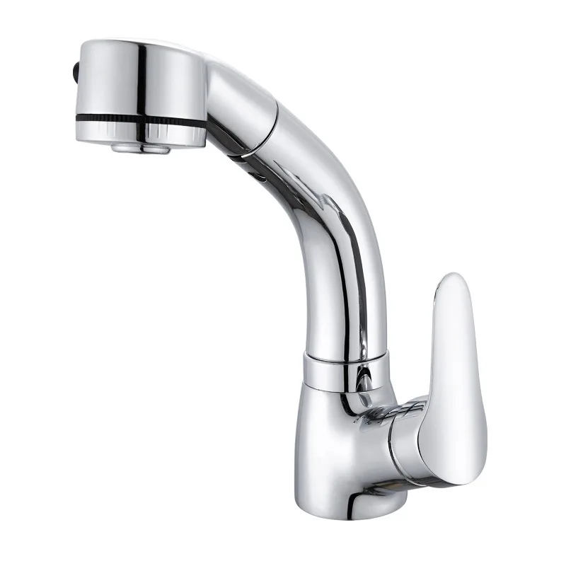 

Copper Height Adjustable Pulling Basin Faucet Toilet Inter-platform Basin Faucet Cold Heat-Height Adjustable Shampoo Manufacture