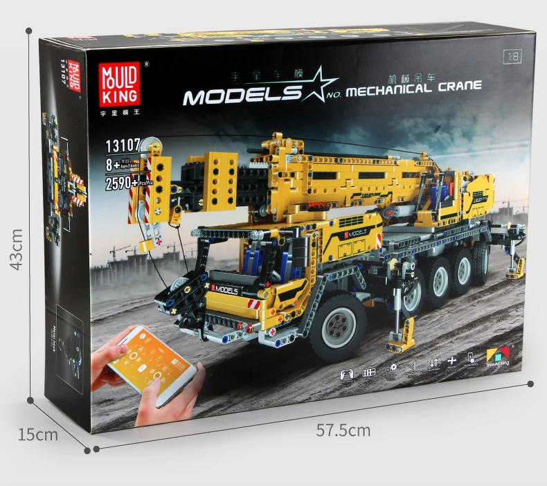 MouldKing 13107 мобильный кран MK II совместимый Ultimate 42009 Technic строительные блоки кирпичи развивающие игрушки ребенок Рождественский подарок