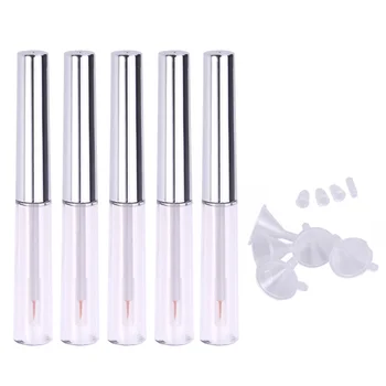 

5PCS DIY Transparent Plastic Empty Mascara Tube Mascara Bottles Makeup Eyelashes Tube Eyeliner Vials with Eyelash Eyeliner Wands