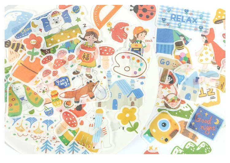40 шт./компл. Kawaii милые наклейки из мультфильмов для девочки животный растительный рисунок наклейки пуля журнал стикеров Скрапбукинг канцелярских принадлежностей