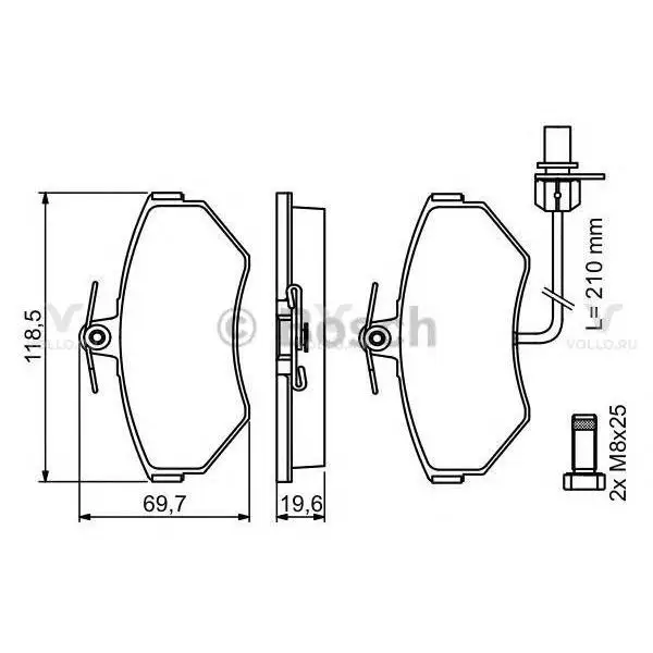 0986494042 bosch дисковые колодки передние
