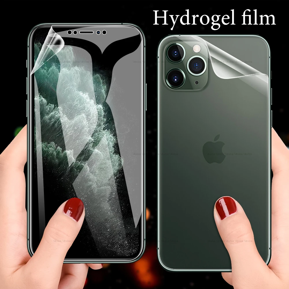 9D Передняя и задняя защитная Гидрогелевая пленка для IPhone X XR XS 11 Pro Max 8 7 6 6s Plus SE 2020