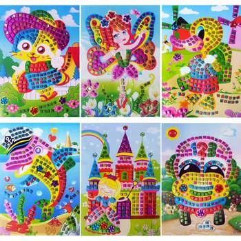 

Handmade Children Puzzle EVA Cartoon Animal Crystal Art DIY 3D Foam Stickers Paste Painting Creative Kids Baby Educational Toys