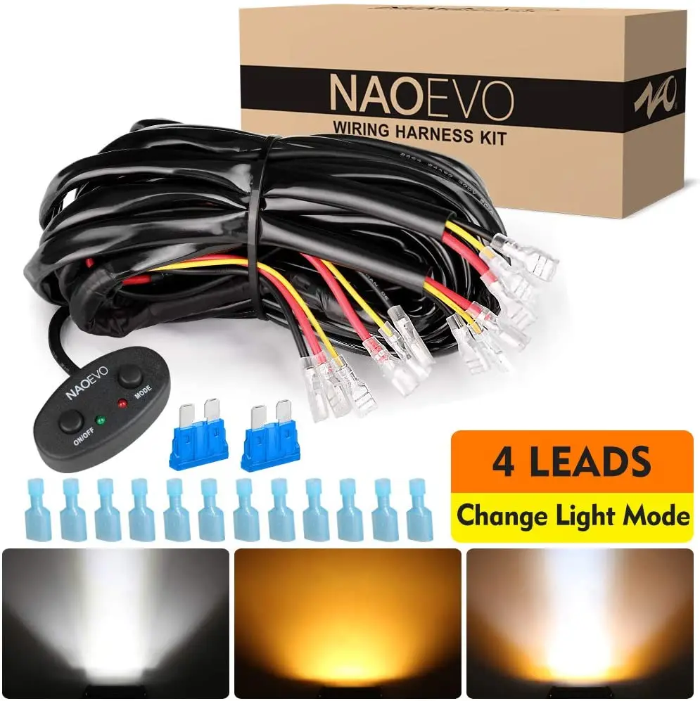 Automobile Wiring Harness 3M Customized for NAOEVO Modes LED Light Bar ,12V  40A Relay for Switching Between Different Modes