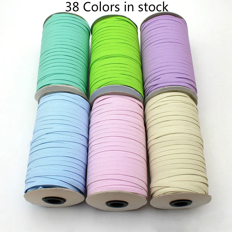 Новые 6 мм модные 38 Однотонные эластичные ленты 14 метров DIY Decora брюки для волос Швейные аксессуары для платья