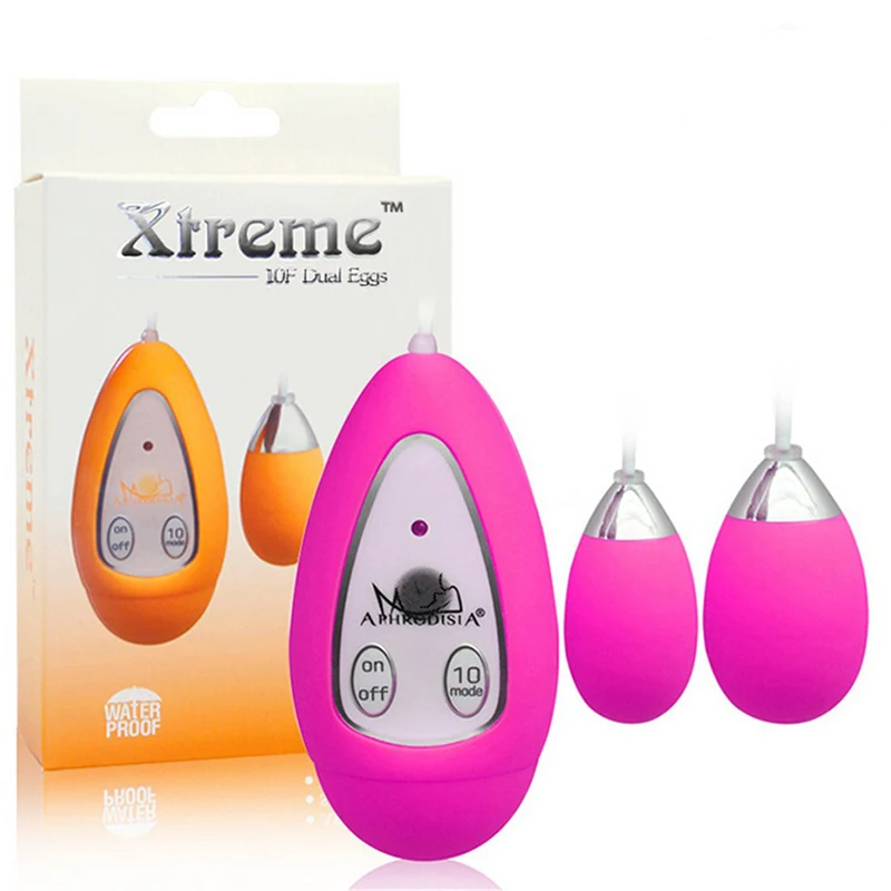 10 Mode Remote Control Double Egg Vibrators 100 Waterproof Speed Jump Egg Love Ball Clitoris