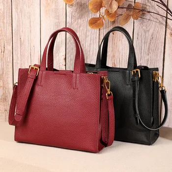 

2020 New Retro Vintage Genuine Leather Full-Grain Cow Leather All-match Single Shoulder Messenger Bag Japanese Women With Zipper