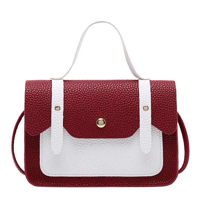 

Women's Embossed Leather Korean-style Contrast Color Change Hand Bag 2019 Spring And Summer New Products Messenger Bag