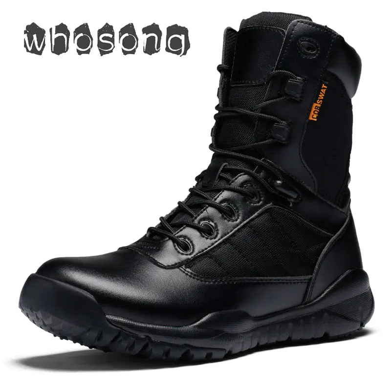 

Military Tactical Men Boots Special Force Leather Waterproof Desert Combat Ankle Botas Army Work Shoes Man Outdoor Hiking boots