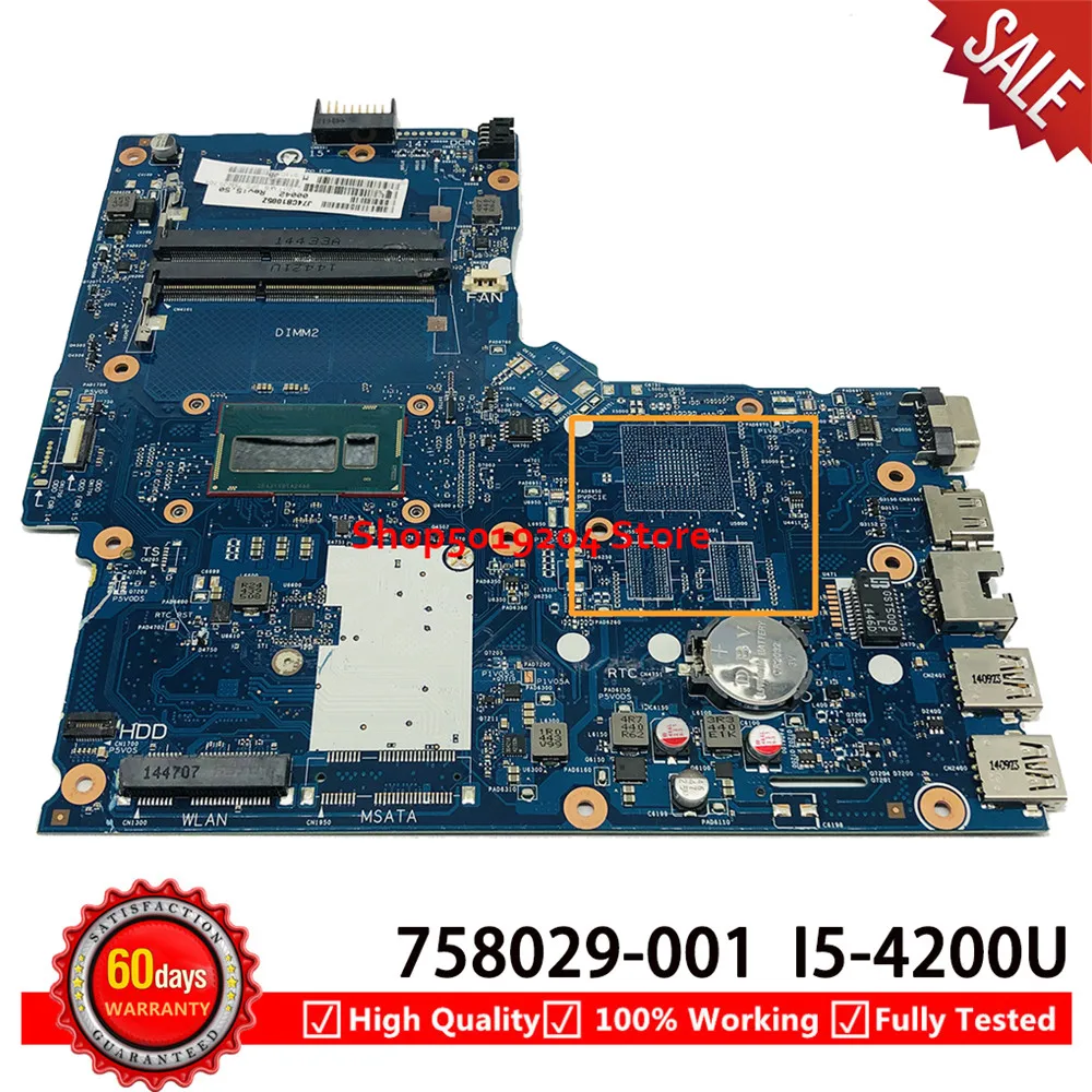 Для hp 350 G1 G2 350-G1 Материнская плата ноутбука 6050A2608301-MB-A05 SR170 i5-4200U 758029-001 758029-501 758029-601 материнская плата