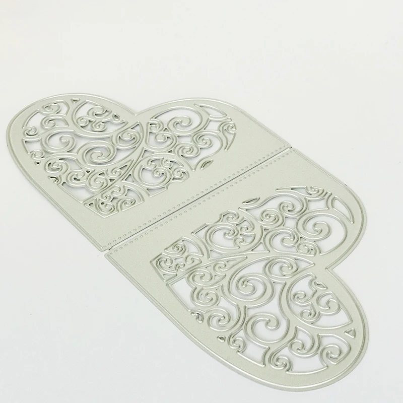  17*8.8cm Heart Swirl Dies Wedding Metal Cutting Dies Scrapbooking Pressing Crafts Die Cuts For DIY  - 4.00008E+12