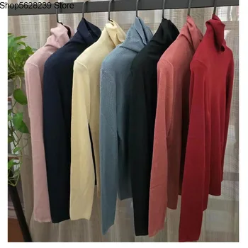 

Classic Gao Collar 100% Worsted Sweater Female Sweater Backing Shirt Tight Fit Temperament Knitting Shirt