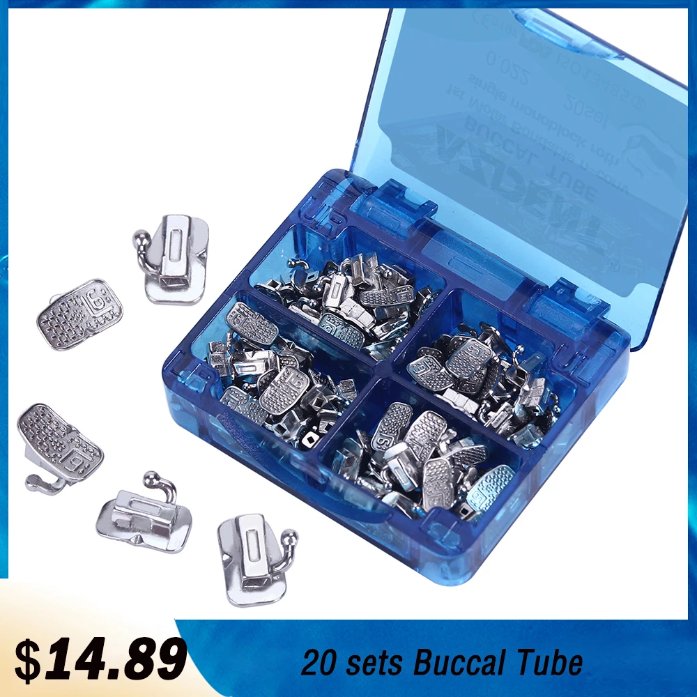

20Sets/Box 1st/2nd Molar Bondable Monoblock Non-Convertible MIM Monoblock Orthodontic Buccal Tube