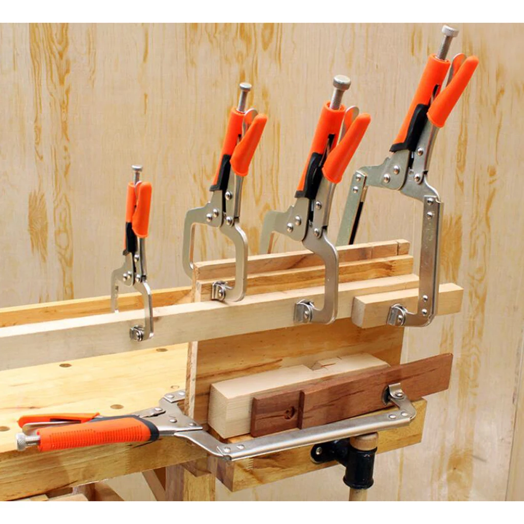 Multi Pincers C Clamp Vise Grip 6'' 9'' 11'' 14'' Locking C-Clamp Tongs with Regular Tips High Carbon Steel 4 Size Options