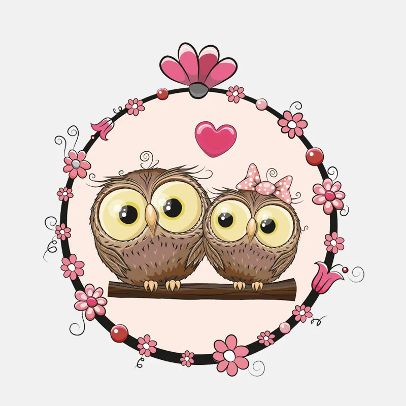

Interesting Owl Romantic Valentine's Day Car Sticker Accessories Car Styling Decal Vinyl Car Window Cover PVC 15cm*15cm