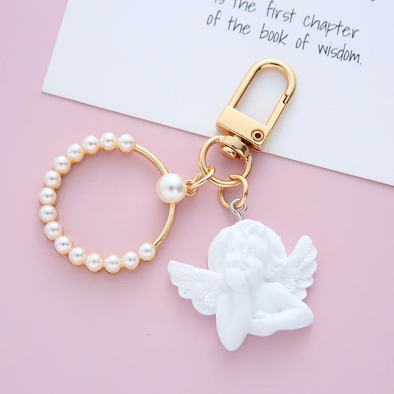 Pop Keychain Toys Party Toys Toy Gift Filler 10PCS Baby Shower Baptism Gift Angel Heart Keychain Christening Favor Return Gift First Birthday Party Souvenir