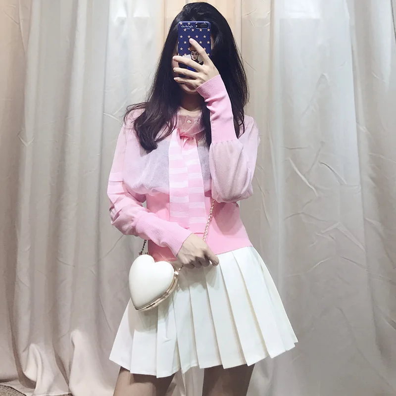 

2019 Fall New Pink Butterfly Knot Age-reducing Sweater Comfortable Air Conditioning Sunscreen Cardigans Clothing Sweaters Women