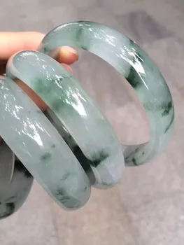 

Real Myanmar jadeite green jade bangle hand-carved jade bracelet women bangles bracelets jade jewelry certificate jade jewelry