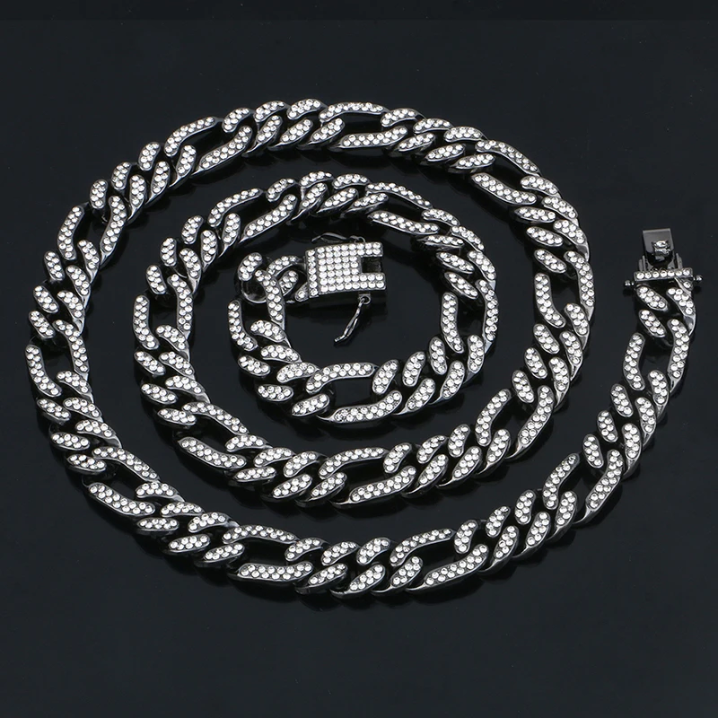 13 мм, круглая кубинская цепь, покрытый стразами, CZ Rapper для мужчин, ожерелье в стиле хип-хоп с подарочной коробкой, Прямая