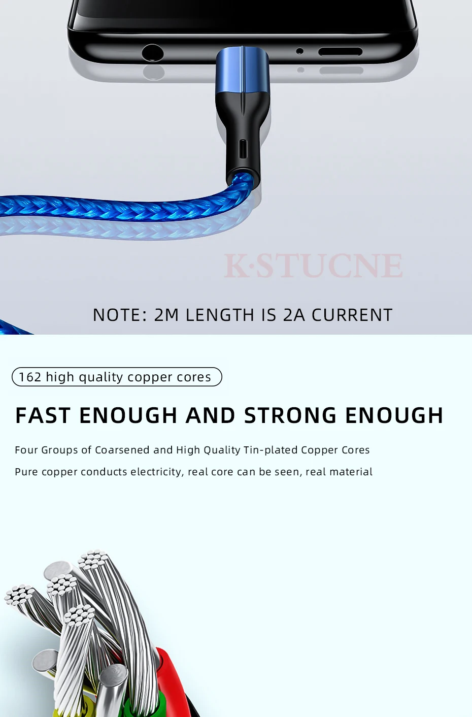 KSTUCNE Micro USB Cable 3A 3.0 Fast Charging Charger Micro usb Cable For Samsung S7 Xiaomi LG Android Mobile Phone Charger Cable