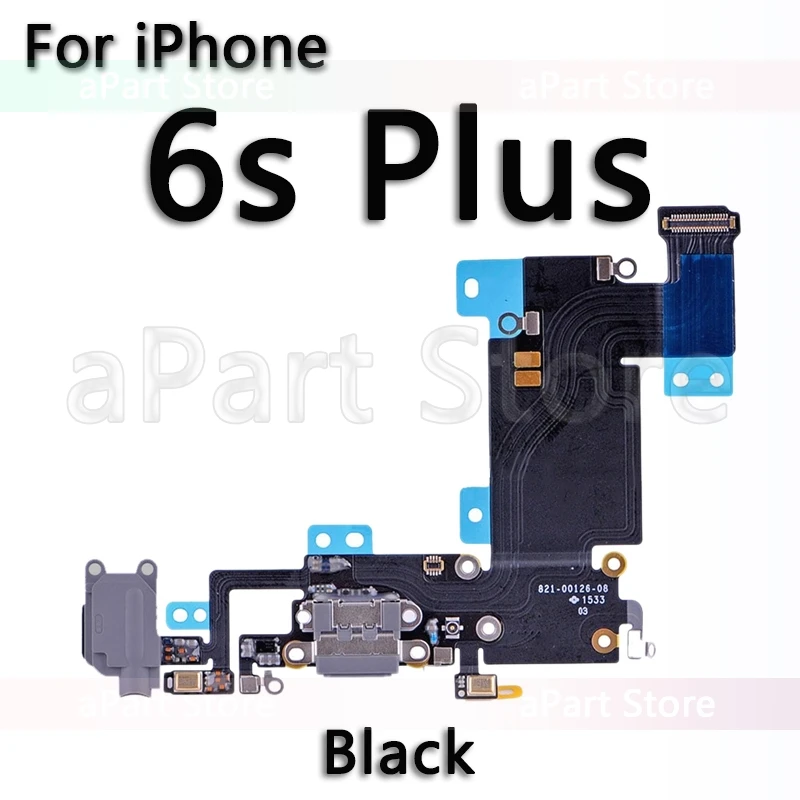 OEM USB порт зарядное устройство док-станция зарядный гибкий кабель для iPhone 5S, SE 5 6 6s плюс док-разъем с микрофоном Flex - Цвет: 6s Plus Black