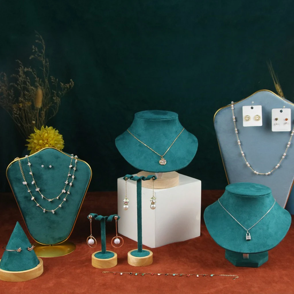 Details about   Metal Velvet Jewellery Necklace Display Stand Rack Holder Hanger Gift for Women 