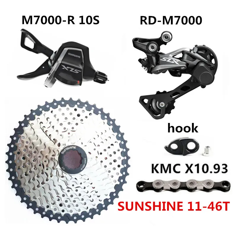 SHIMANO SLX SL-M7000 горный велосипед 10 скоростей RD-M7000 SUNSHINE 10 скоростей 11-42 T/46 T/50 T маховик KMC 10 скоростей сменный комплект цепи - Цвет: Right 46T kit