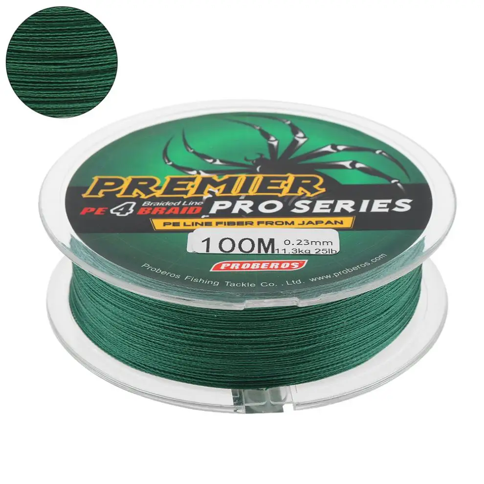 

Fishing Line 100M 110Yards Green PE Braided Fishing Line 4 Strands 6 8 10 15 25 35 40 50LB Multifilament Fishing Line