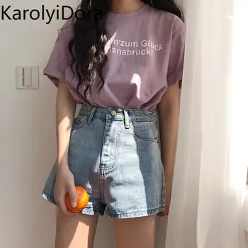 

Women's Jeans Fashion 2020 Summer Korean basic wild denim shorts female high waist was thin straight pants summer