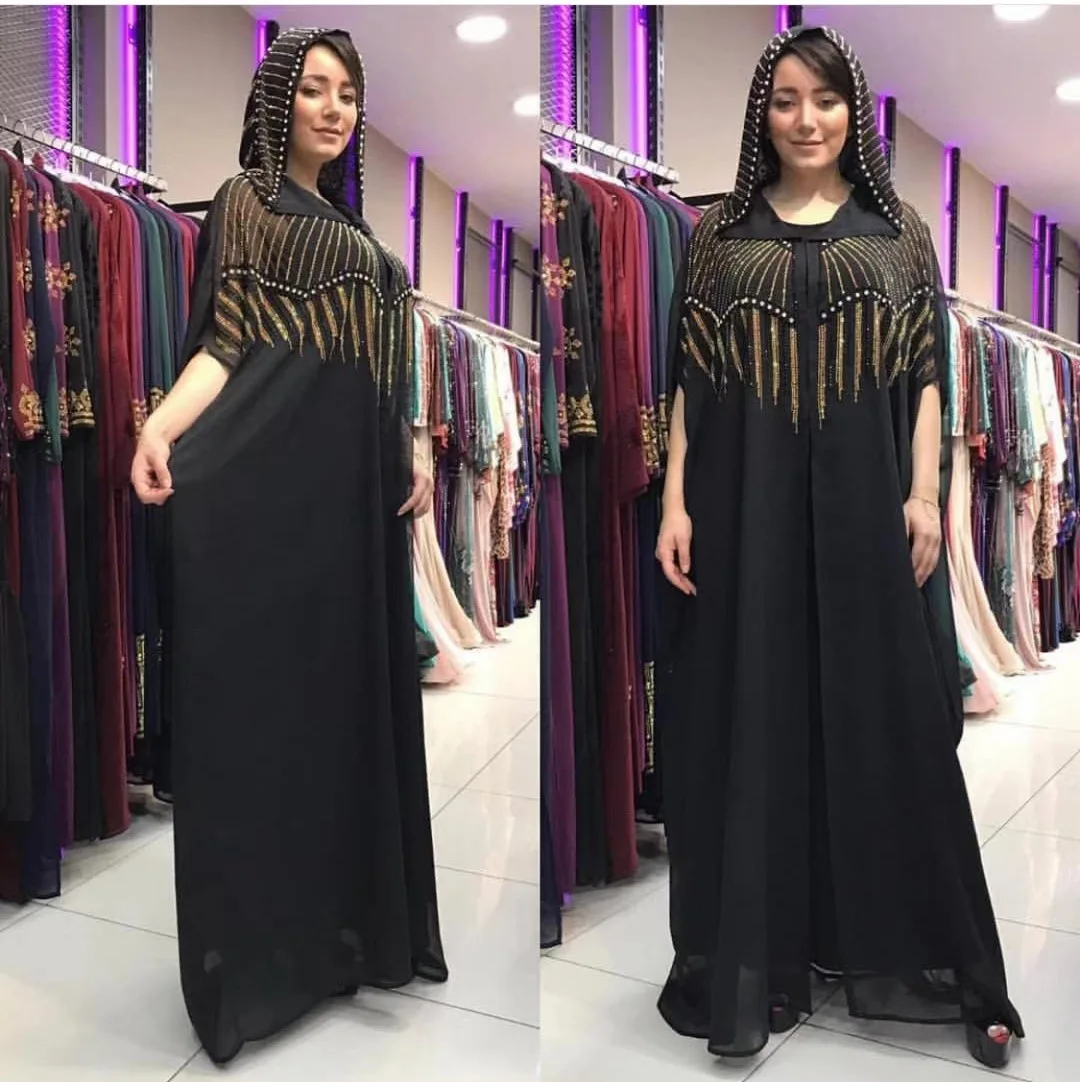 

African Dresses For Women 2019 Africa Clothing Muslim Long Dress High Quality Length Fashion Diamond Bead African Dress For Lady