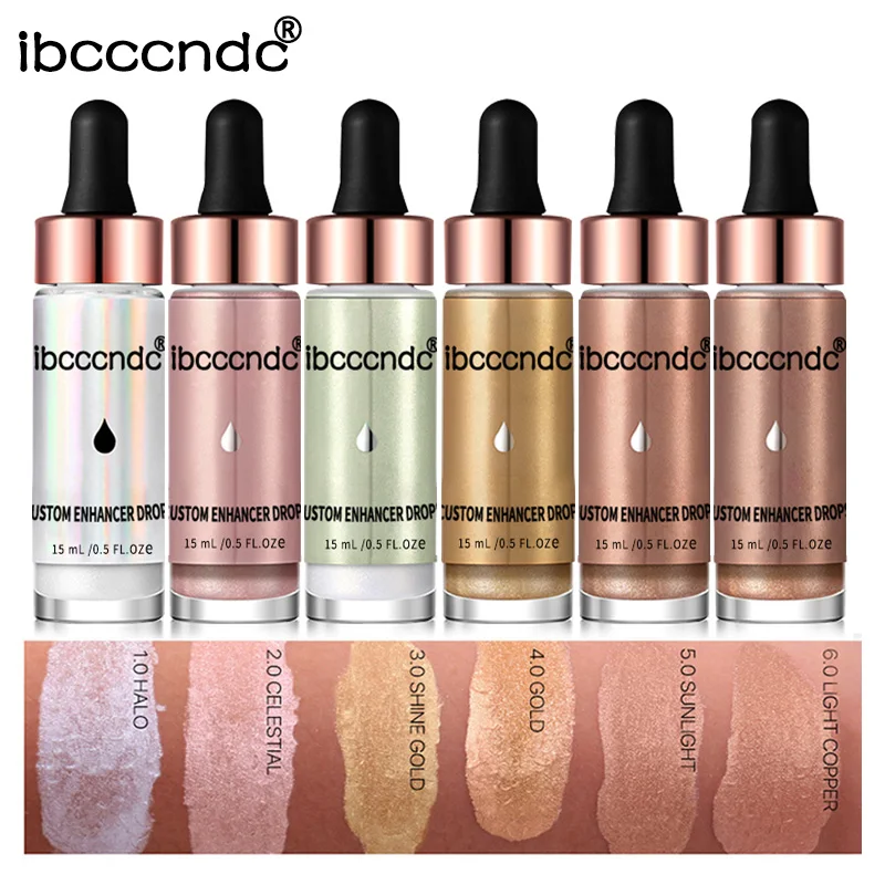 

IBCCCNDC Liquid Highlighter Illuminating Bronzing Drops Makeup Ultra-concentrated Highlighter Cream Concealer Shimmer Face Glow