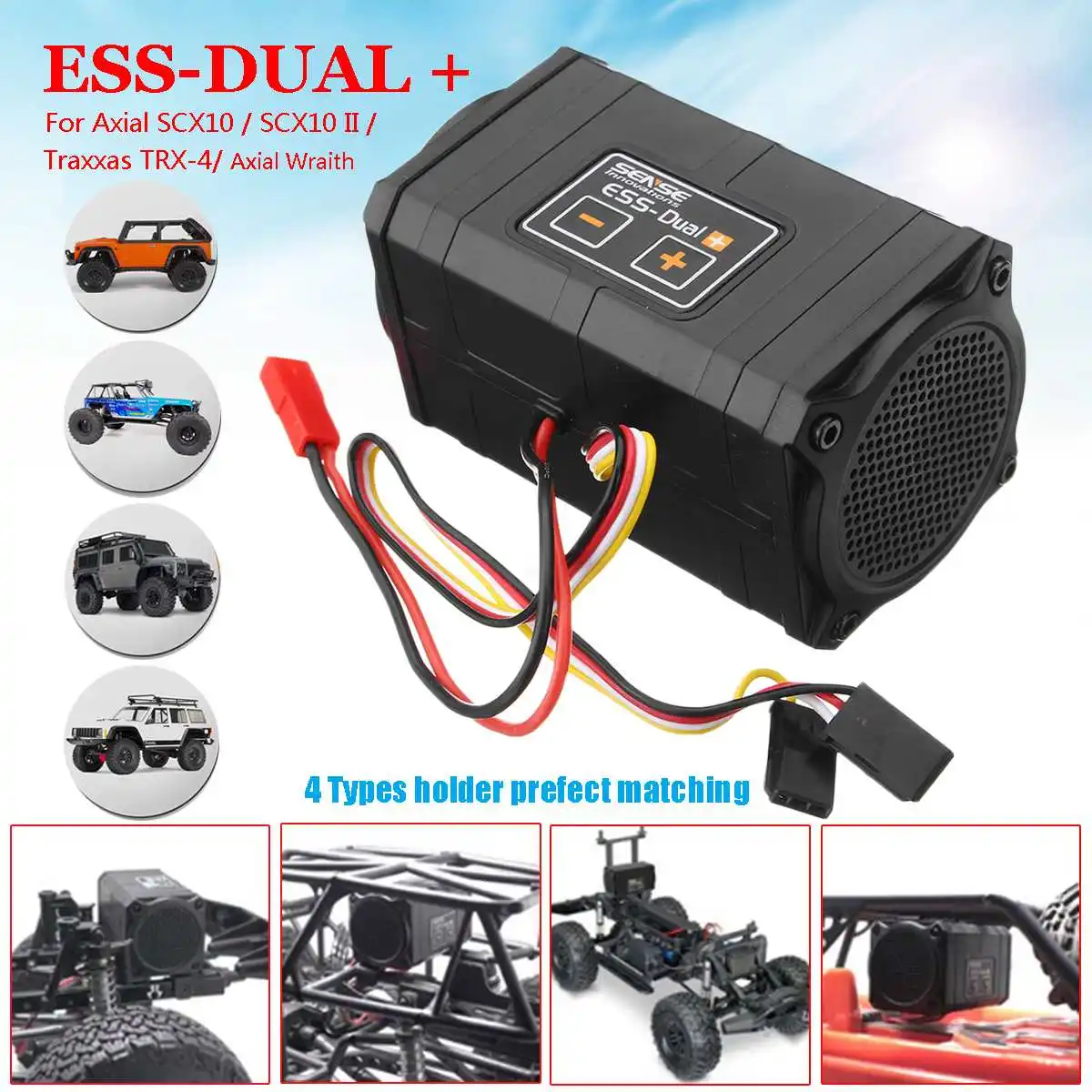 

Sense Innovations DUAL Plus Engine Sound Simulator For Axial SCX10 II TRX-4 Parts & Accs RC/PLUS App Firmware Upgrade