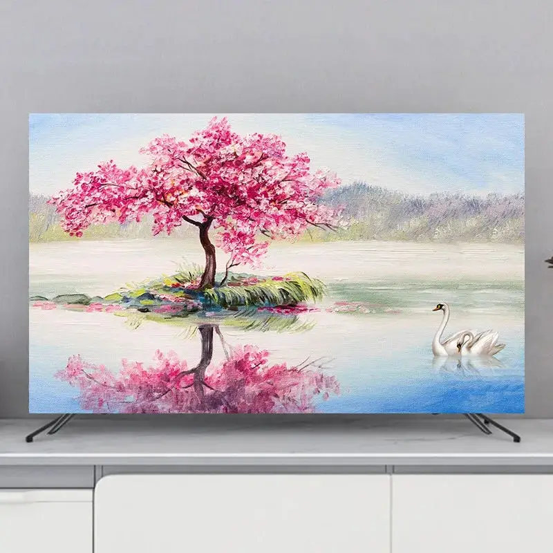 Osłona na TV ochrona osłona przeciwpyłowa gospodarstwa domowego wiszące telewizor LCD osłona przeciwpyłowa szmatka 55 65 cali uniwersalna dekoracja wysokiej Quaily