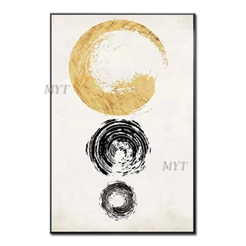 

Hand painted Unframed Gold and Black Color Oil Paintings Modern Canvas Painting Wall Painting for Living Room Home Decoration