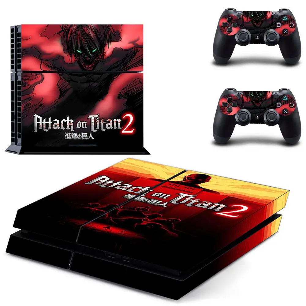 Наклейка Attack On Titan 2 PS4 s виниловая наклейка PS 4 Skin Play station 4 наклейка Pegatinas для консоли playstation 4 и 2 контроллера